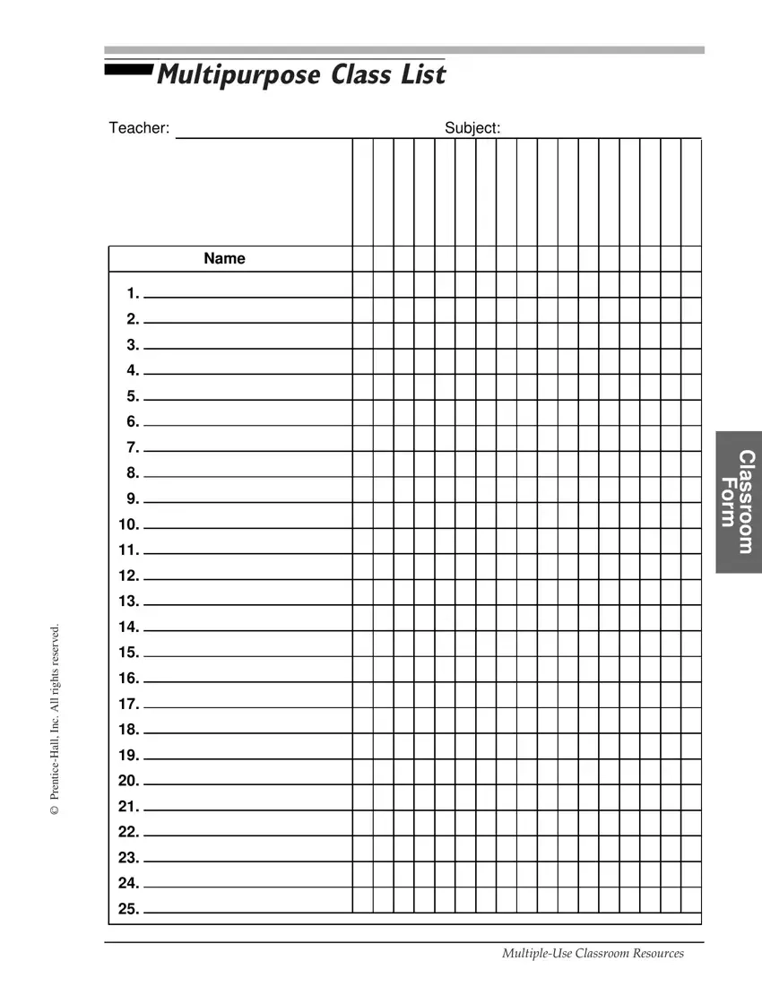 Blank Class List Fill Out Printable PDF Forms Online Blank Class List Fill Out Printable PDF Forms Online