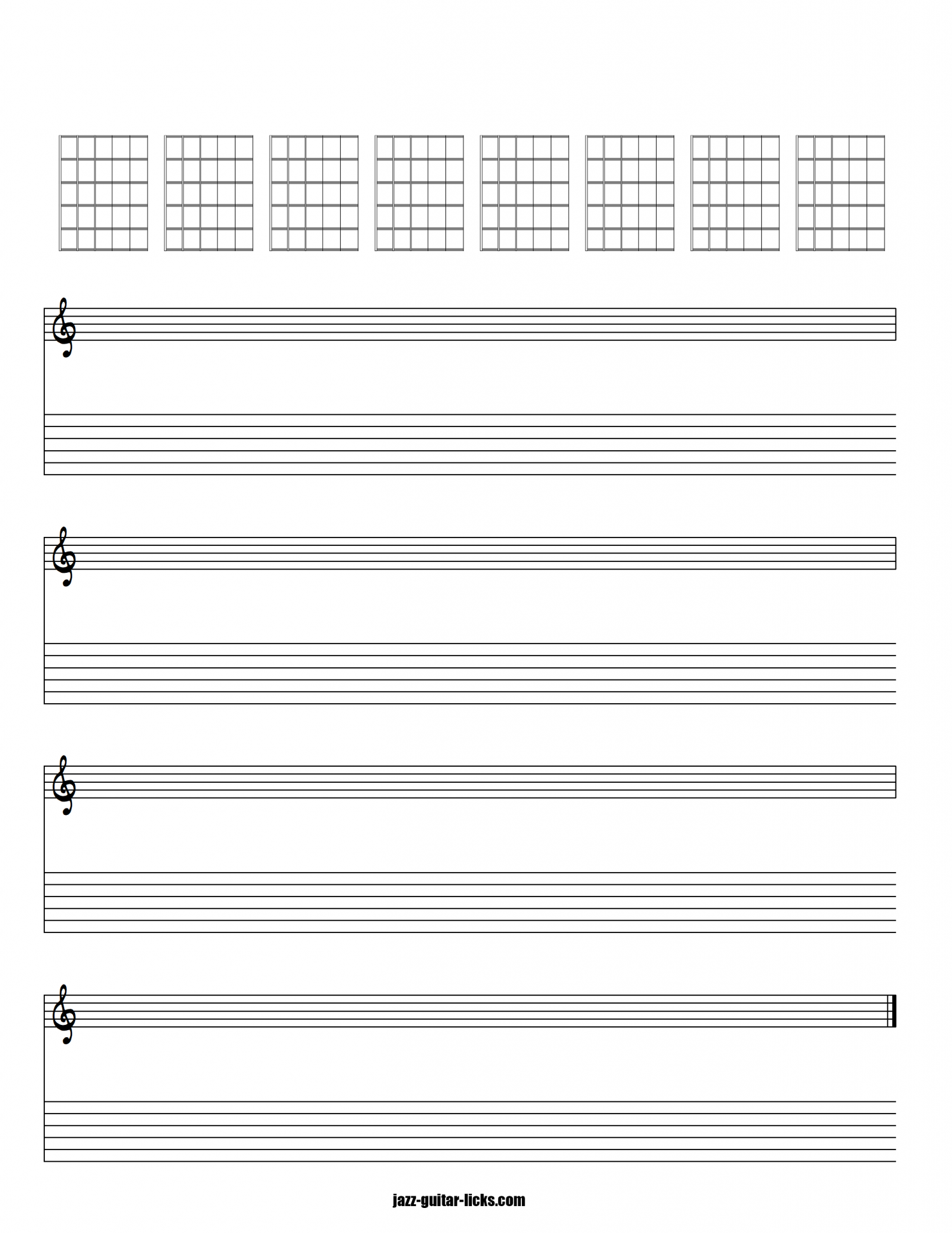 Blank Guitar Tabs Staves Music Sheets In PDF Format Blank Guitar Tabs Staves Music Sheets In PDF Format