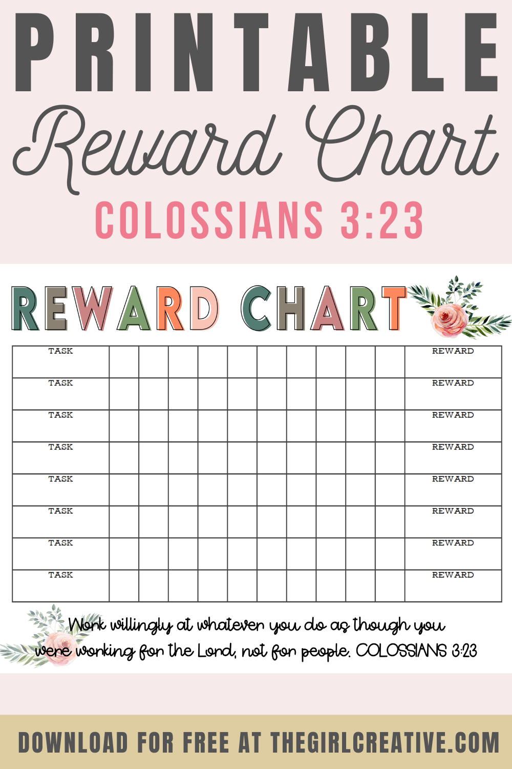 Reward Chart Printable For Adults