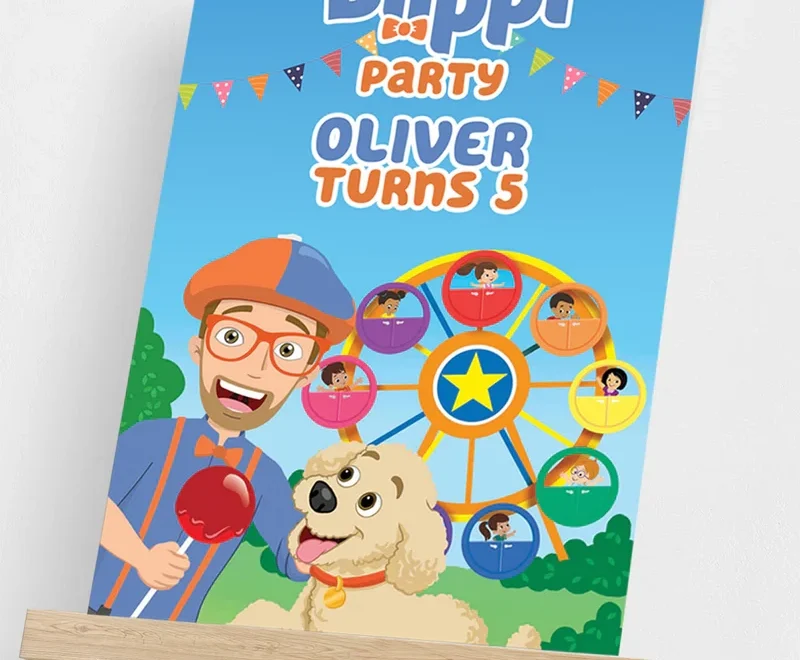 BLIPPI Themed Birthday Party Digital Printable Welcome Sign