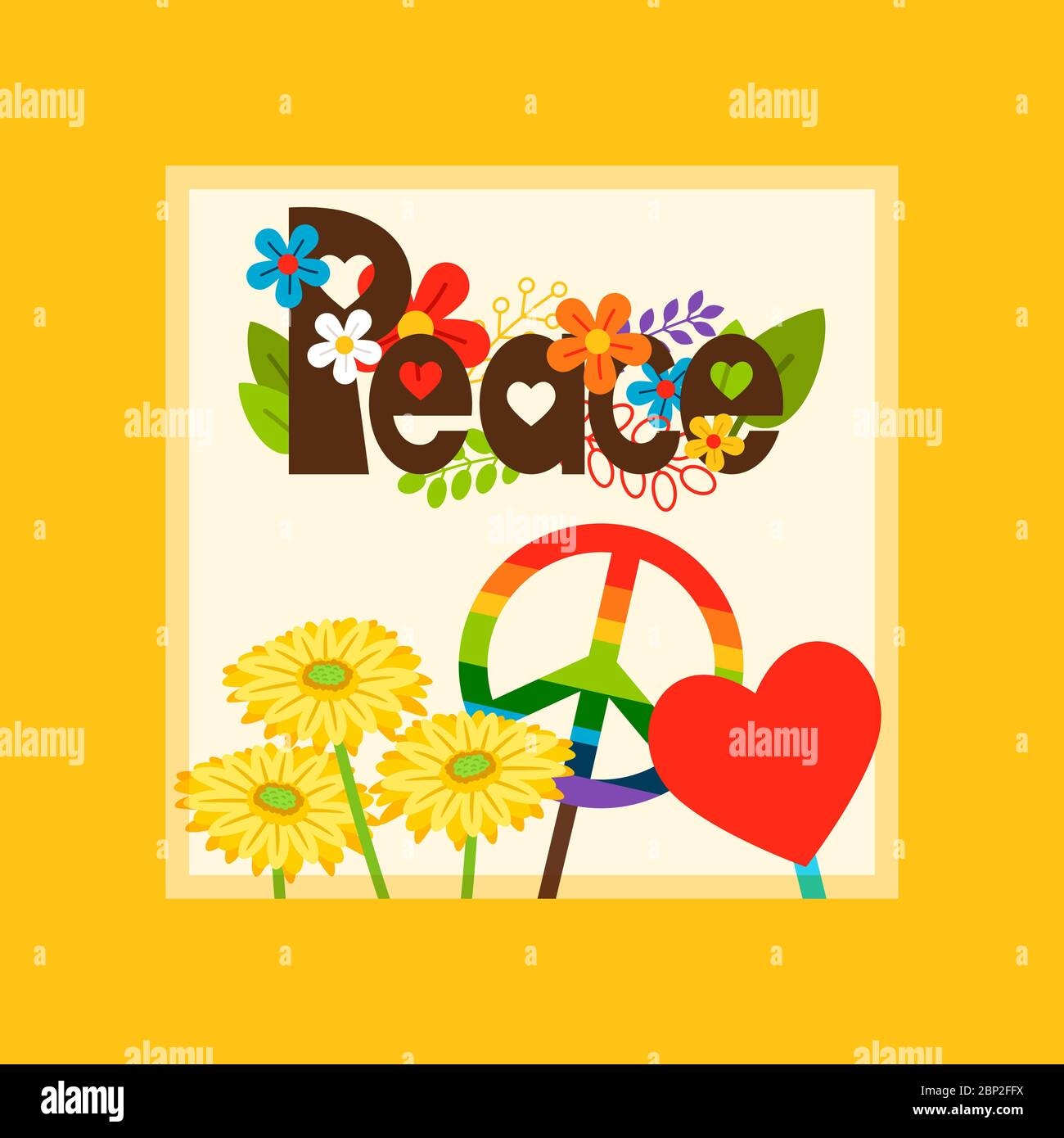 Printables Glowing Yellow Peace Sign