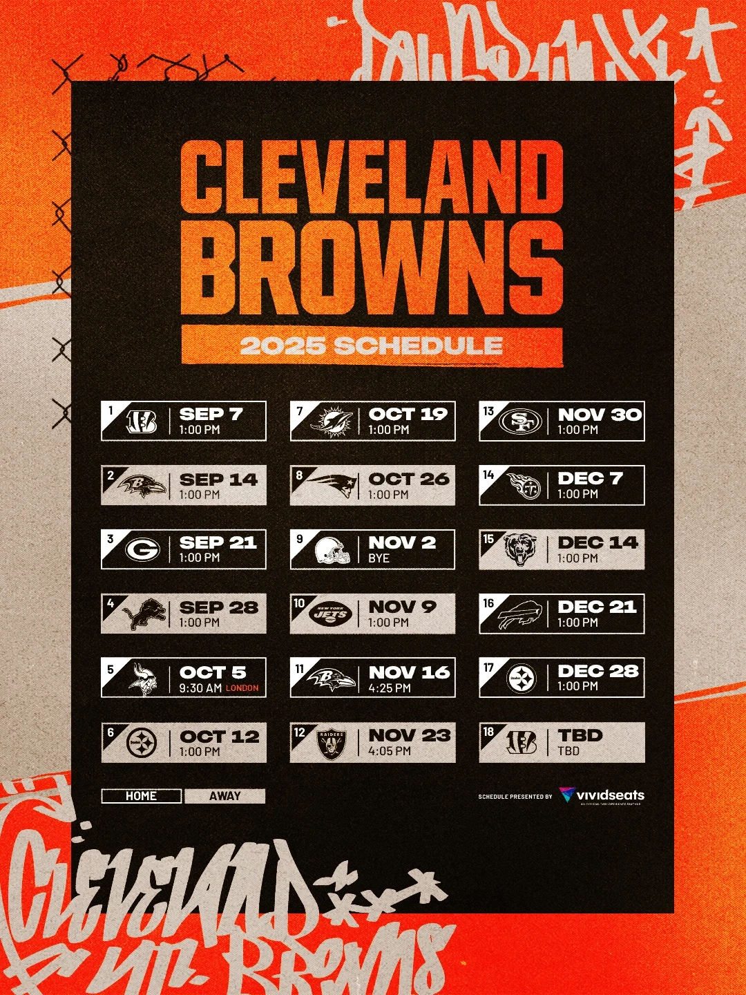 2026 Browns Schedule Printable 2026 Browns Schedule Printable