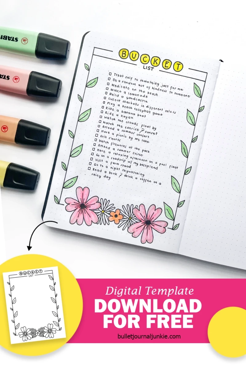 Bullet Journal List Ideas Printable