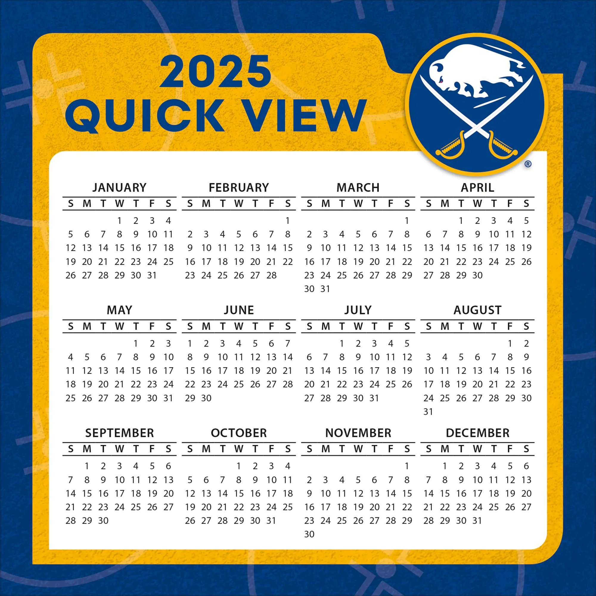 Sabres Schedule 2025-26 Printable Sabres Schedule 2025-26 Printable