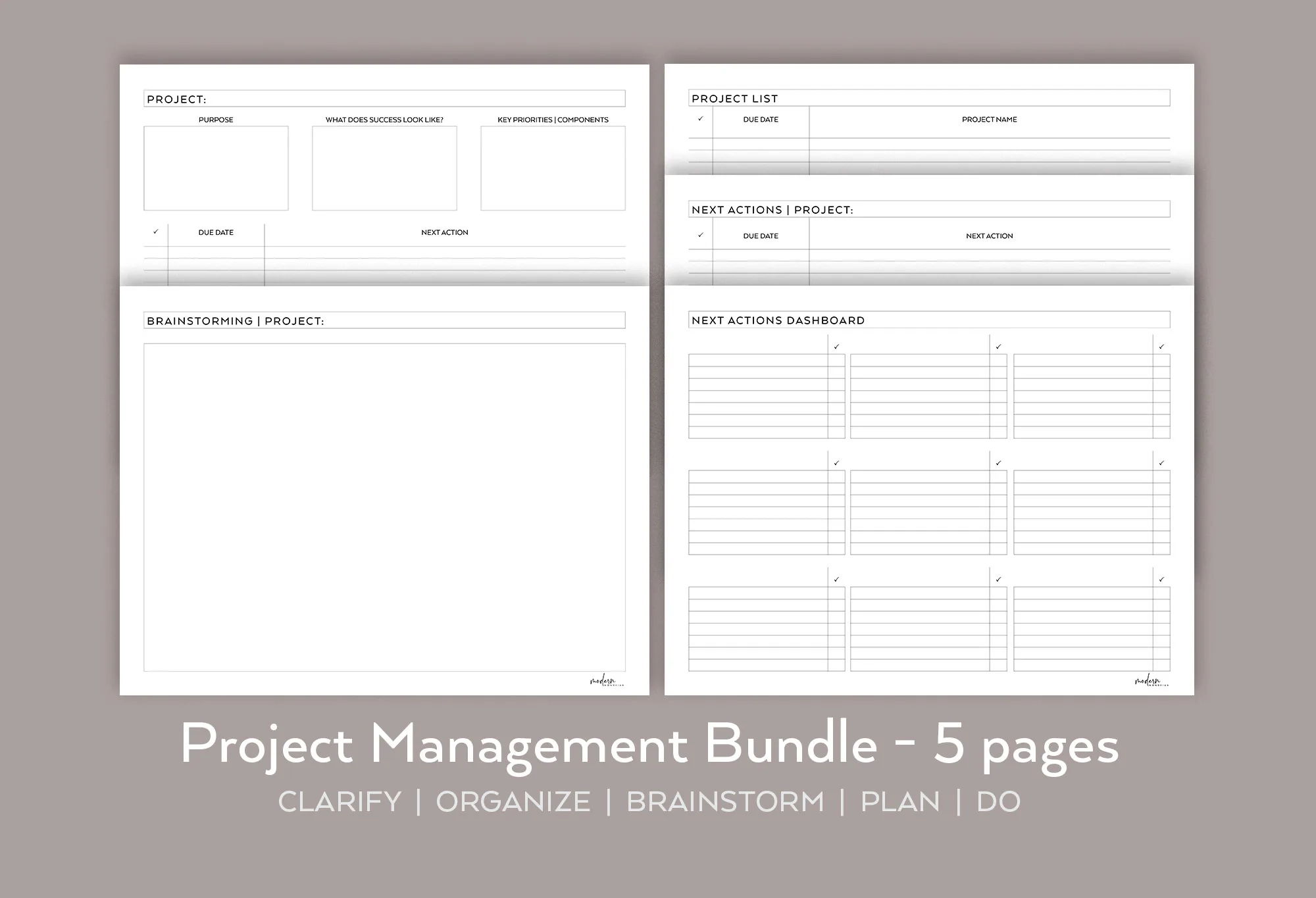 Buy Printable Planner Project Planning Bundle Project List 