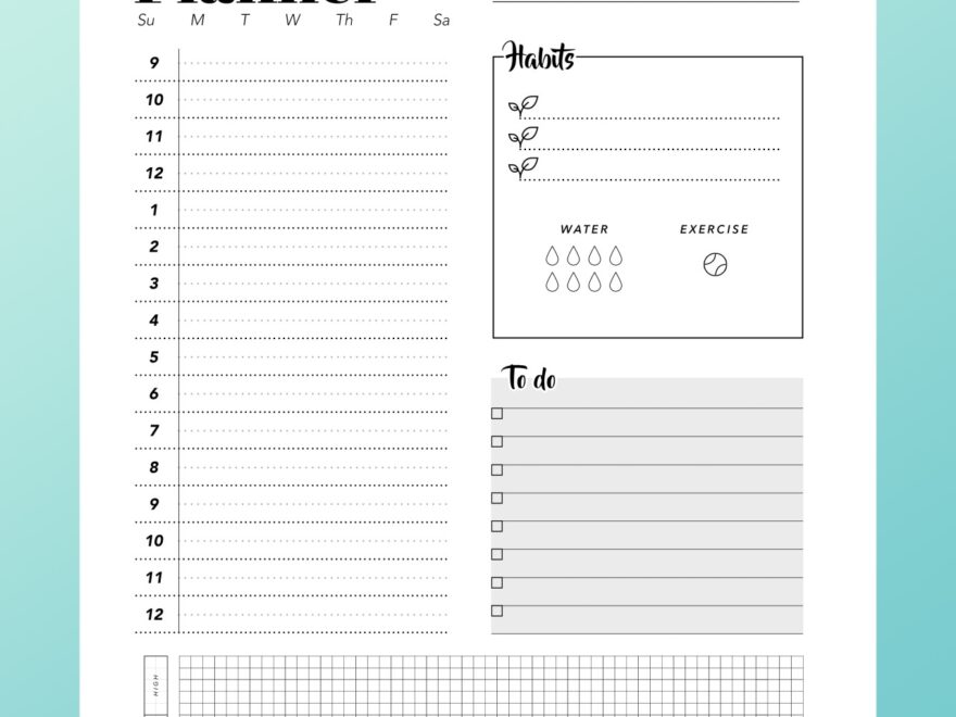 Caffeine Vix cofene s Daily Planner Printables Brand New