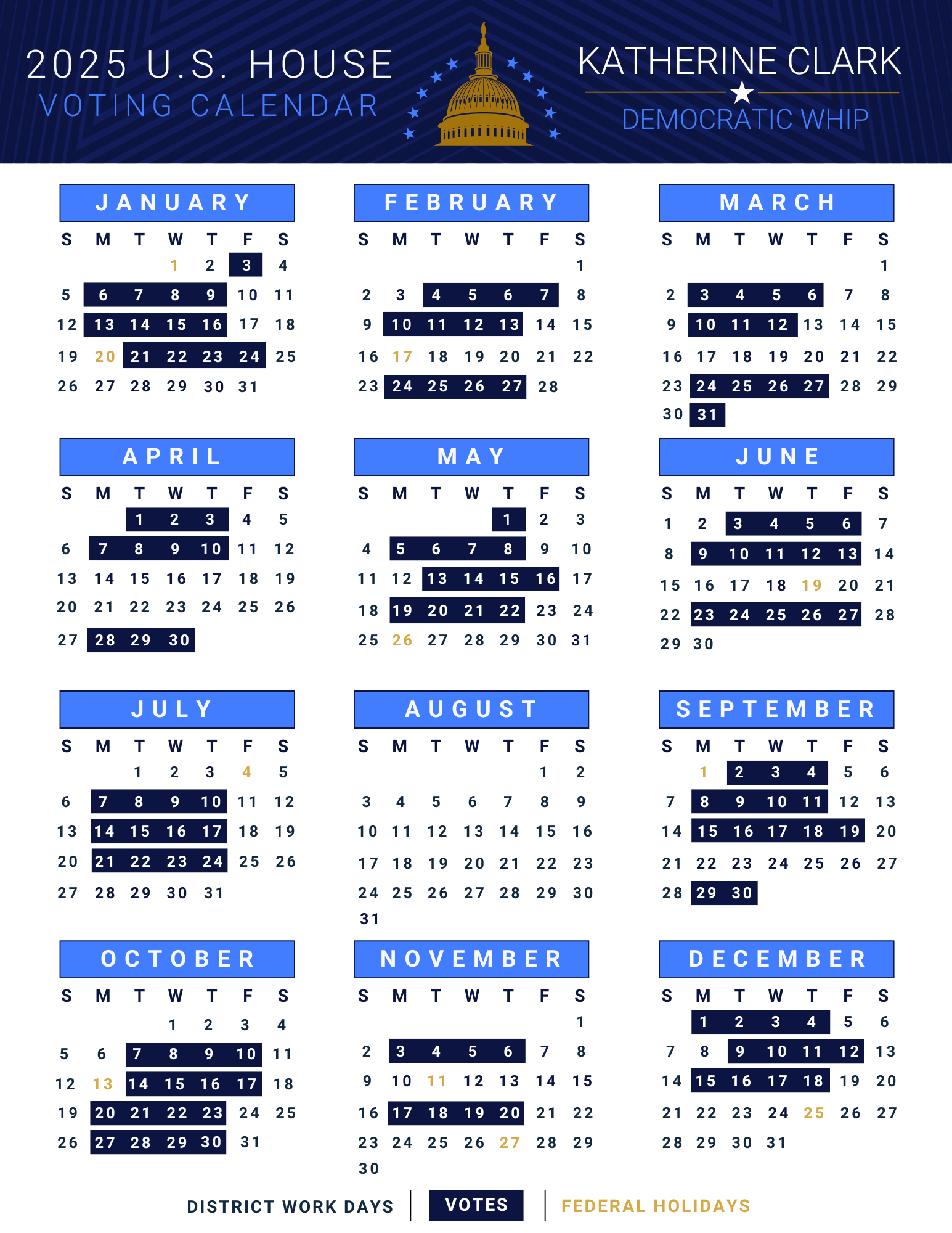 Calendar Katherine Clark Democratic Whip