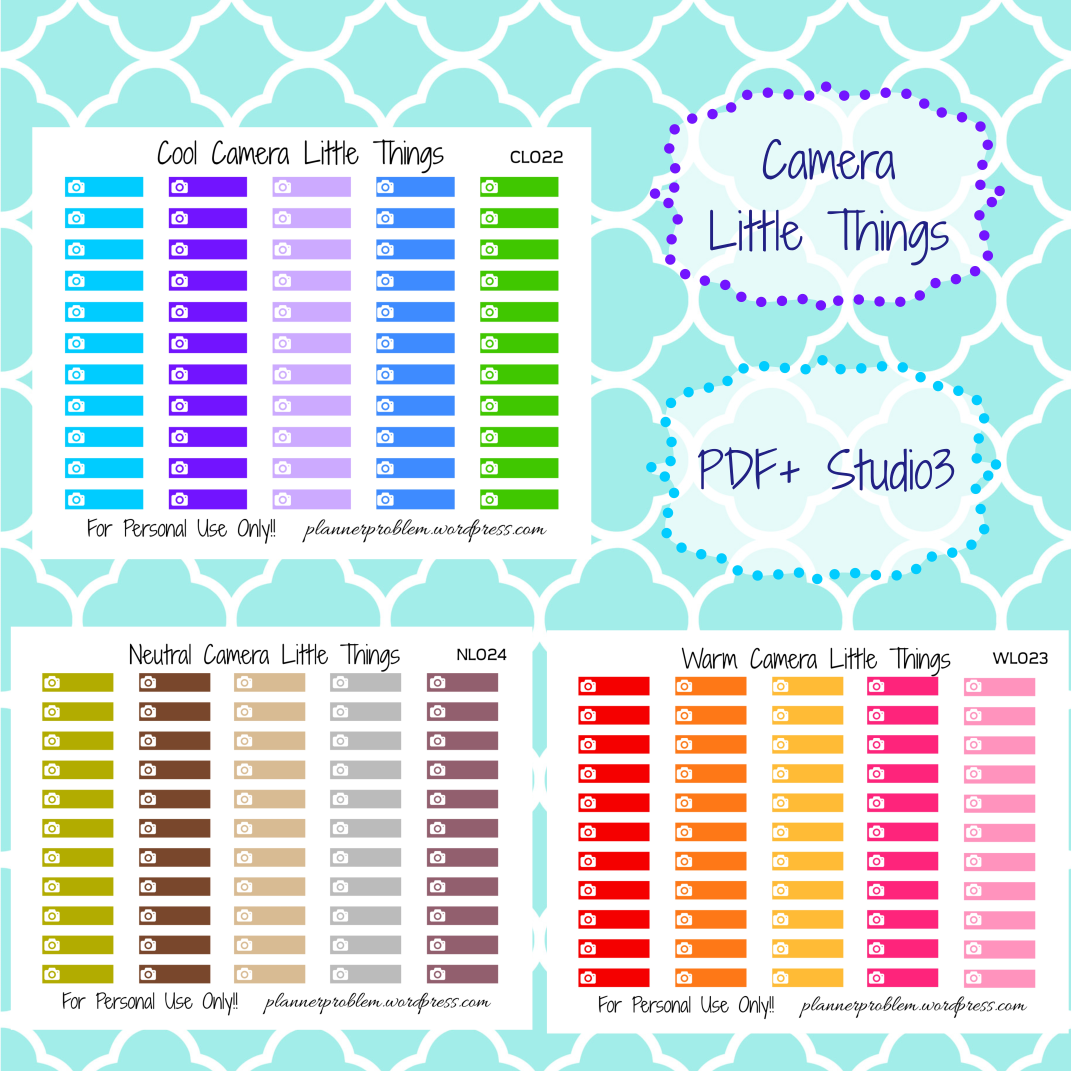 Camera Little Things Free Printable Planner Stickers 