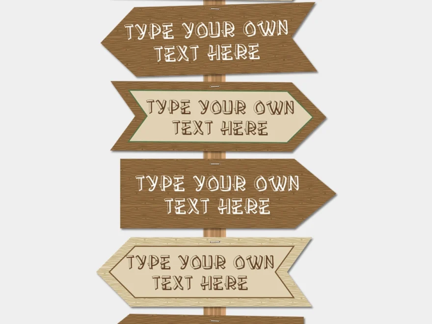 Camping Party Directional Signs Arrows