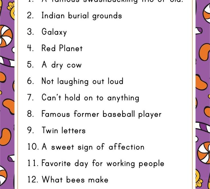 Candy Quiz 13 Free PDF Printables Printablee