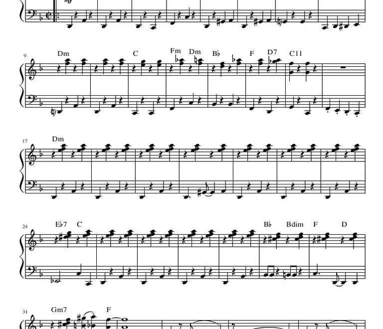Cantina Band Star Wars Piano PDF