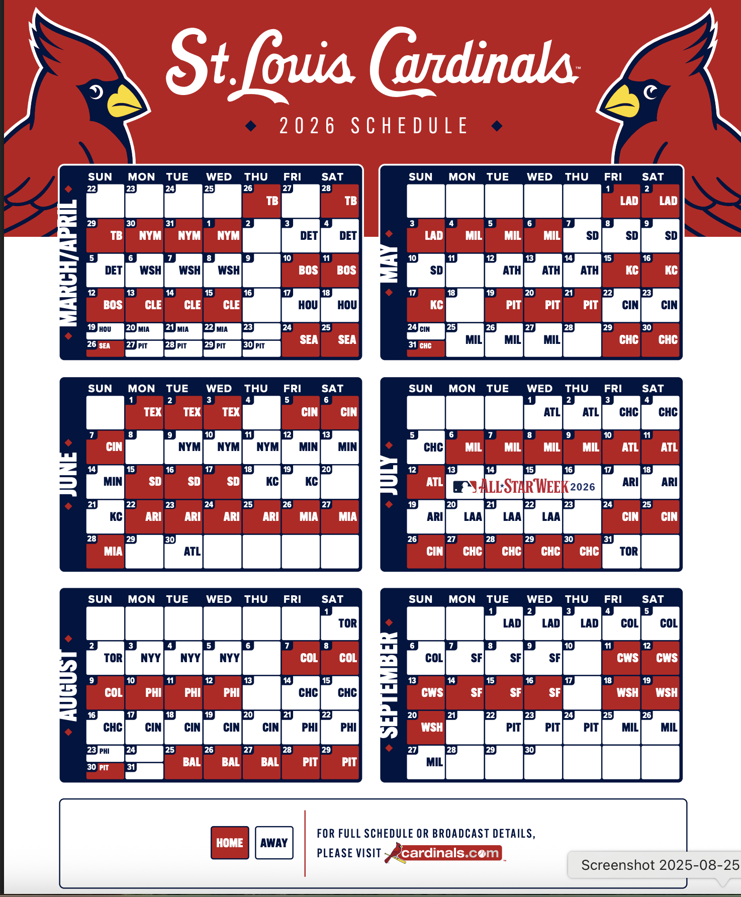 Cardinals Schedule Homestands Promotions