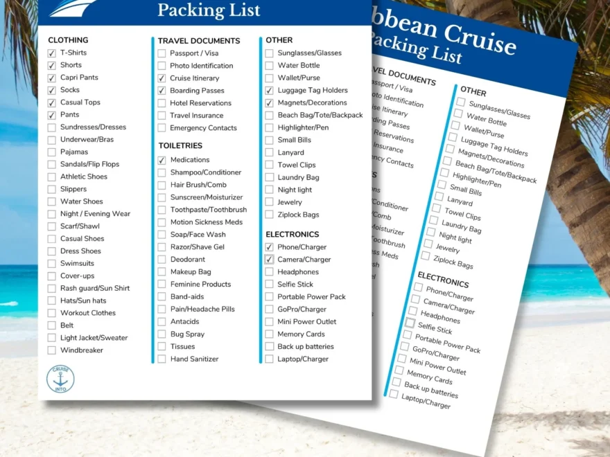 Caribbean Cruise Packing List Printable Digital Download Cruise Into