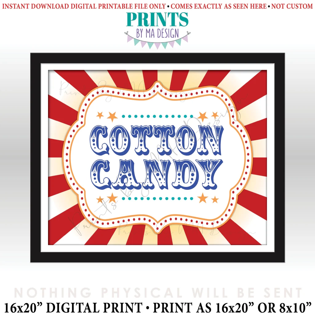 Carnival Cotton Candy Sign Circus Cotton Candy Station Carnival Them PRINTSbyMAdesign Carnival Cotton Candy Sign Circus Cotton Candy Station Carnival Them PRINTSbyMAdesign