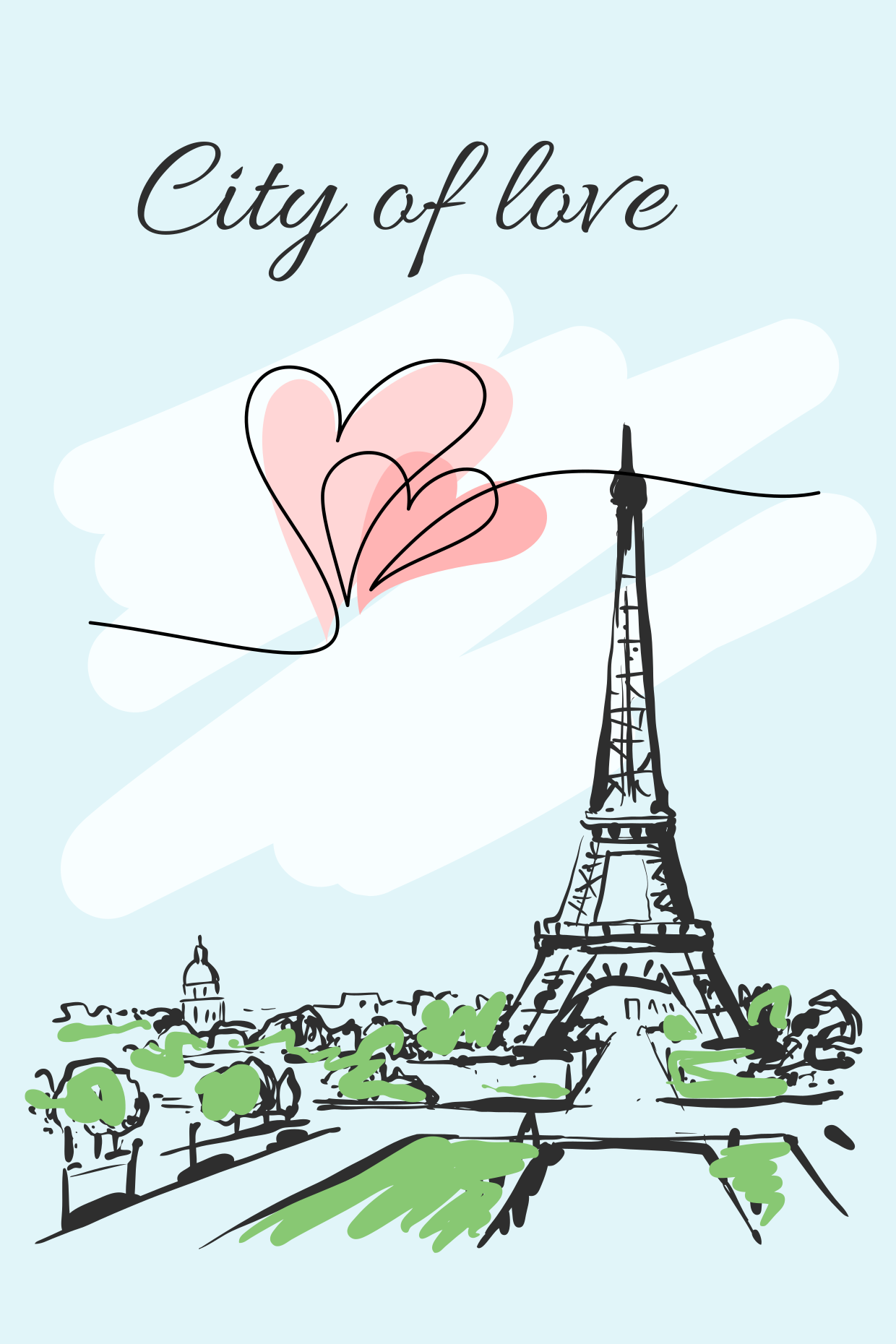 Cartooned Eiffel Tower Romantic Sign Template Square Signs Cartooned Eiffel Tower Romantic Sign Template Square Signs