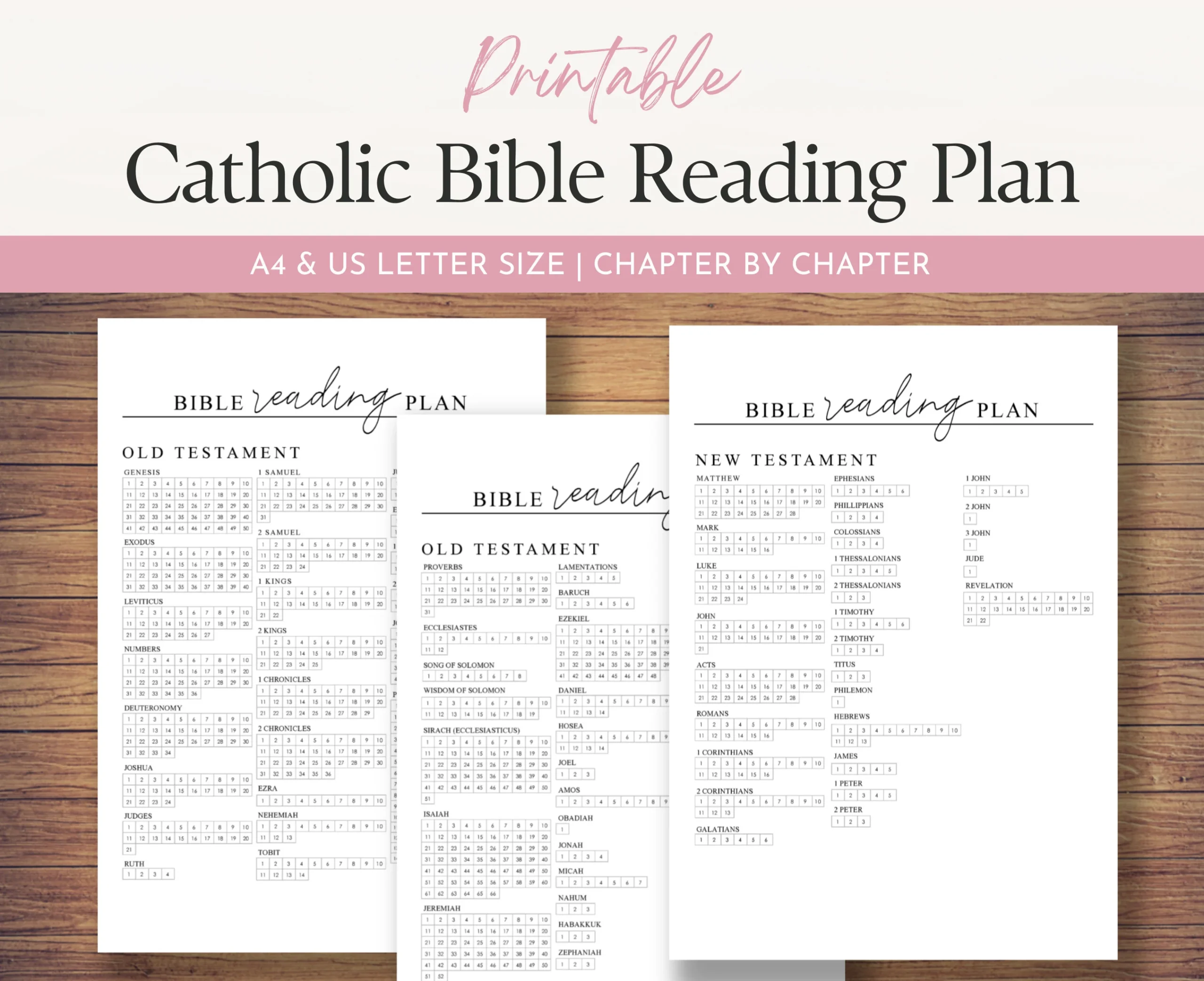 Catholic Bible Reading Tracker Chapter By Chapter Checklist 
