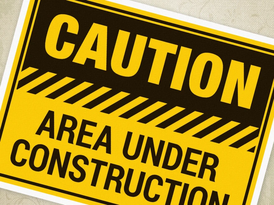 Caution Area Under Construction Printable Sign
