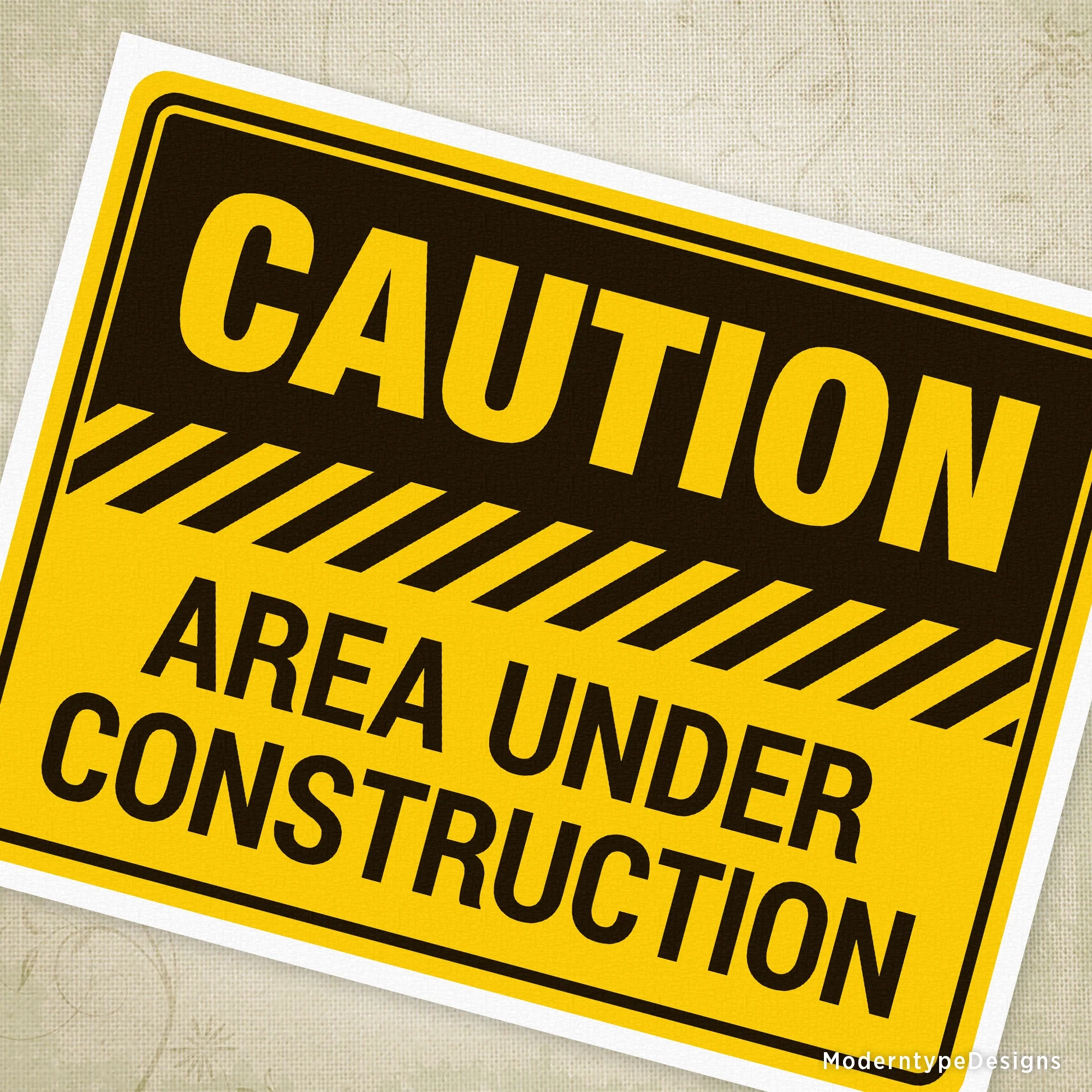 Caution Area Under Construction Printable Sign Caution Area Under Construction Printable Sign