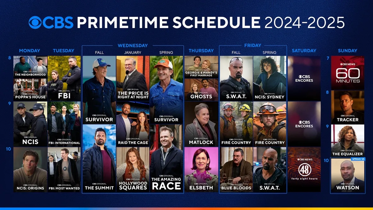 CBS Fall 2024 25 Schedule Tracker Shifts The Amazing Race Held