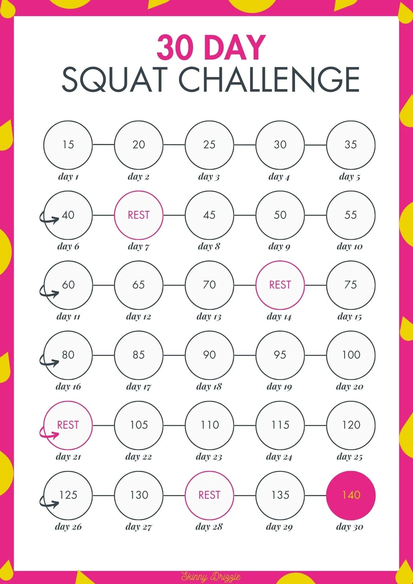 Printable Squat Challenge Chart