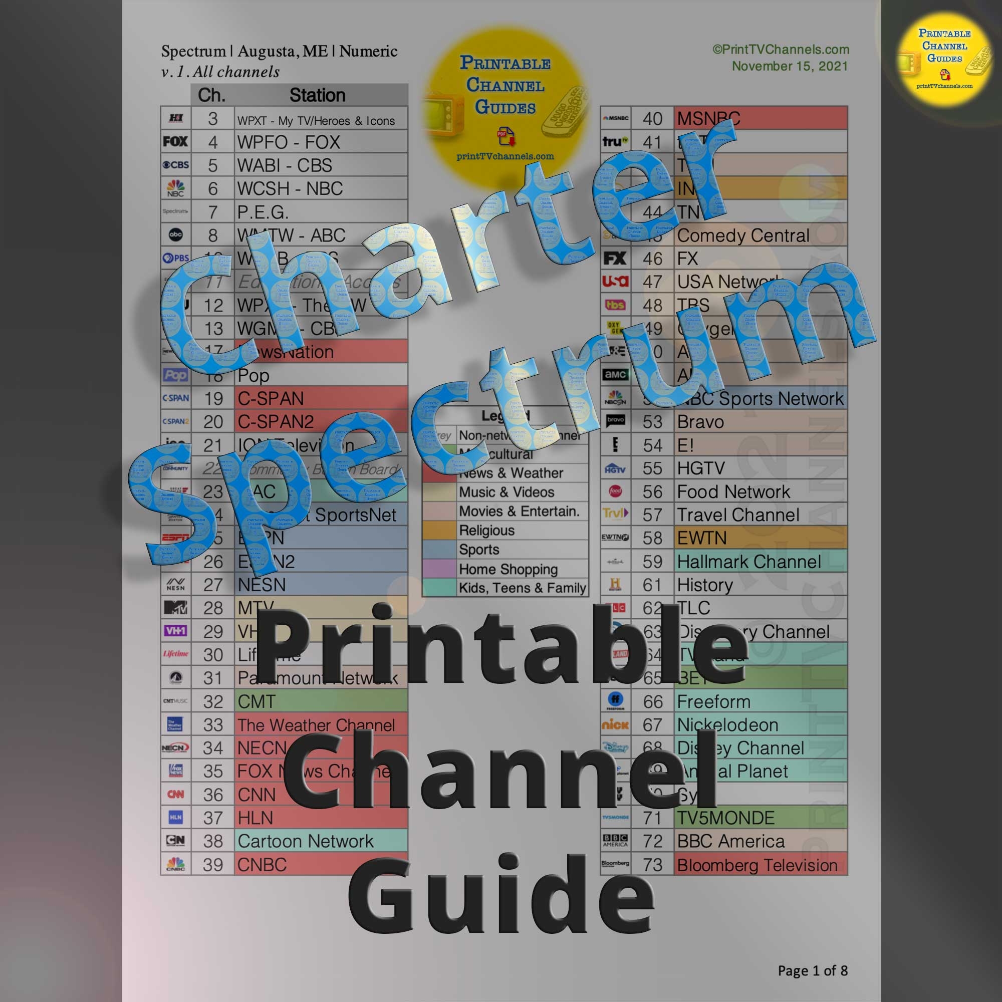 Charter Spectrum Channel Lineup Guide Carlsbad CA Free PDF 