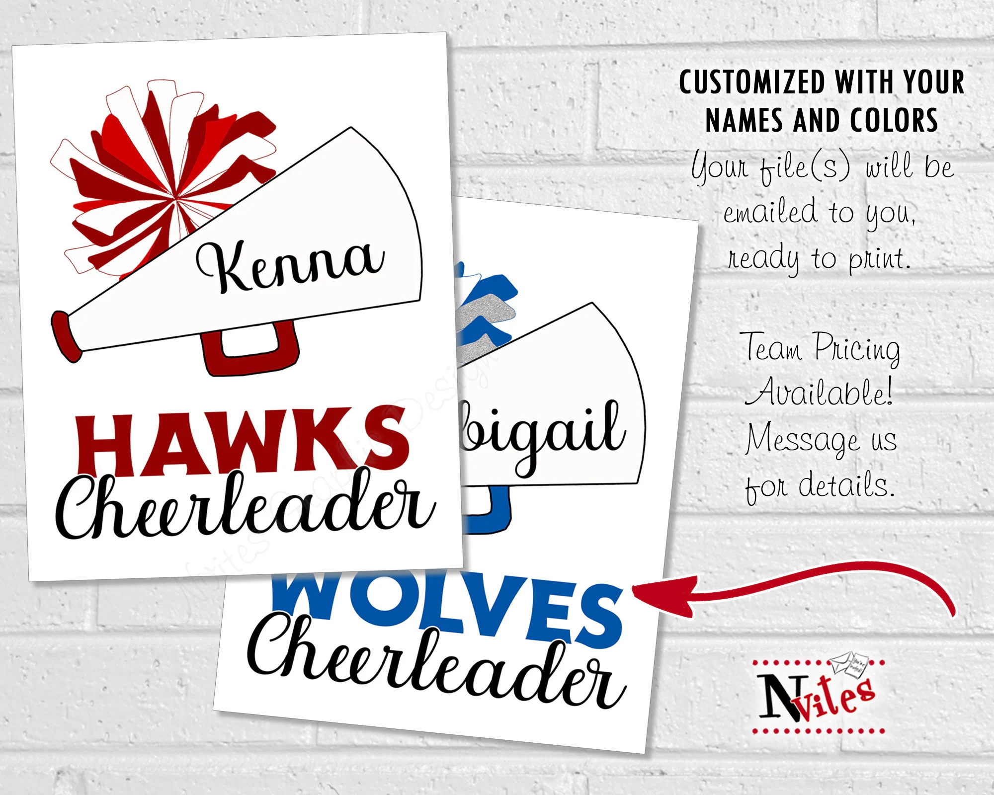 Printable Cheerleading Locker Signs