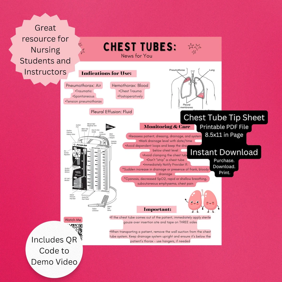 Chest Tube Care Printable Quick Reference Guide Nurse Tip Sheet Chest Drain Management PDF Instant Download Etsy Chest Tube Care Printable Quick Reference Guide Nurse Tip Sheet Chest Drain Management PDF Instant Download Etsy