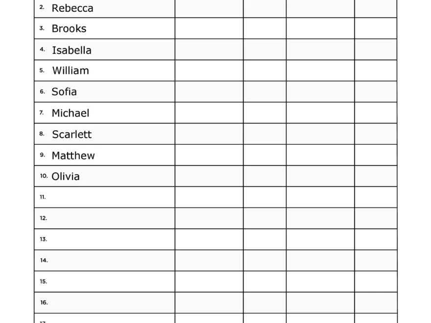 Childcare Daily Attendance Sheet With Fillable Form Fields HD