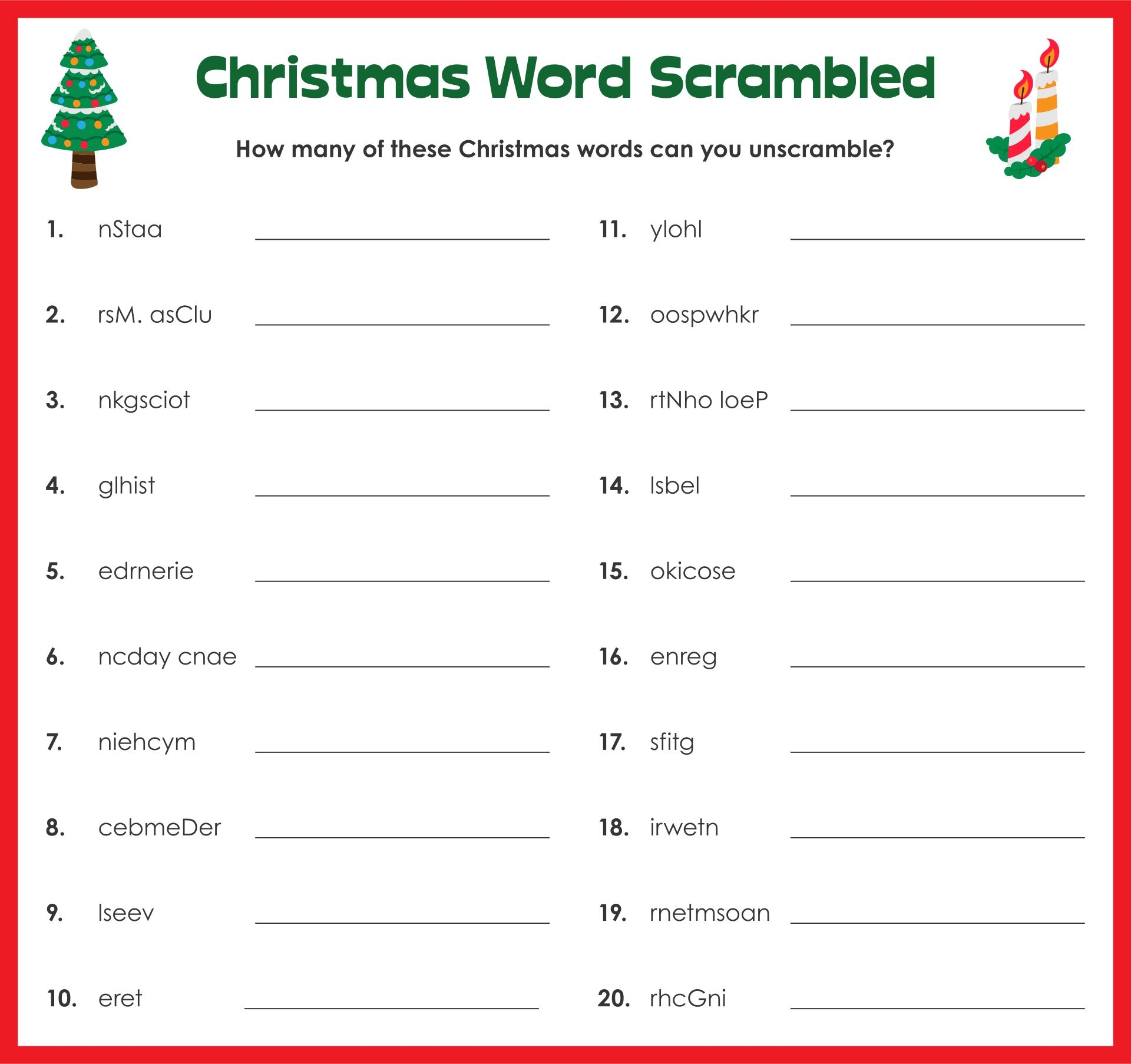 Christmas Quiz Printable Challenge The Brain