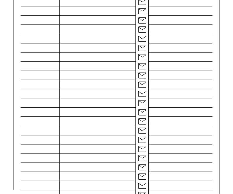 Christmas Card List Templates 12 FREE Pages Printabulls