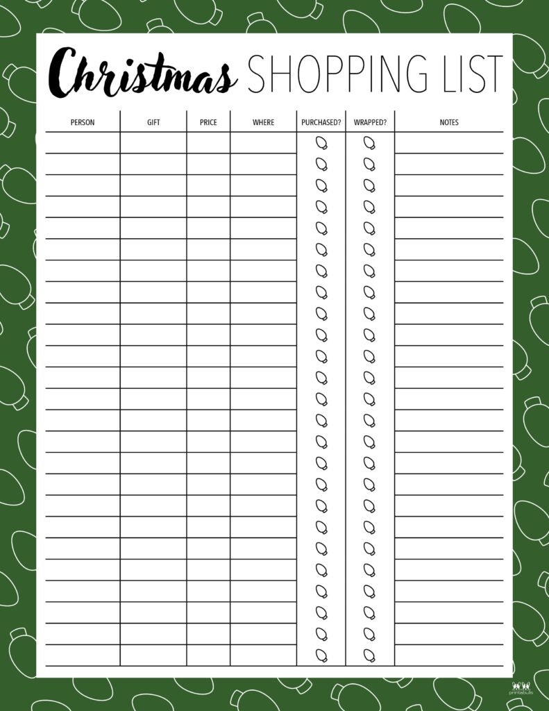 Christmas Gift List Templates 20 FREE Pages Printabulls Christmas Gift List Templates 20 FREE Pages Printabulls