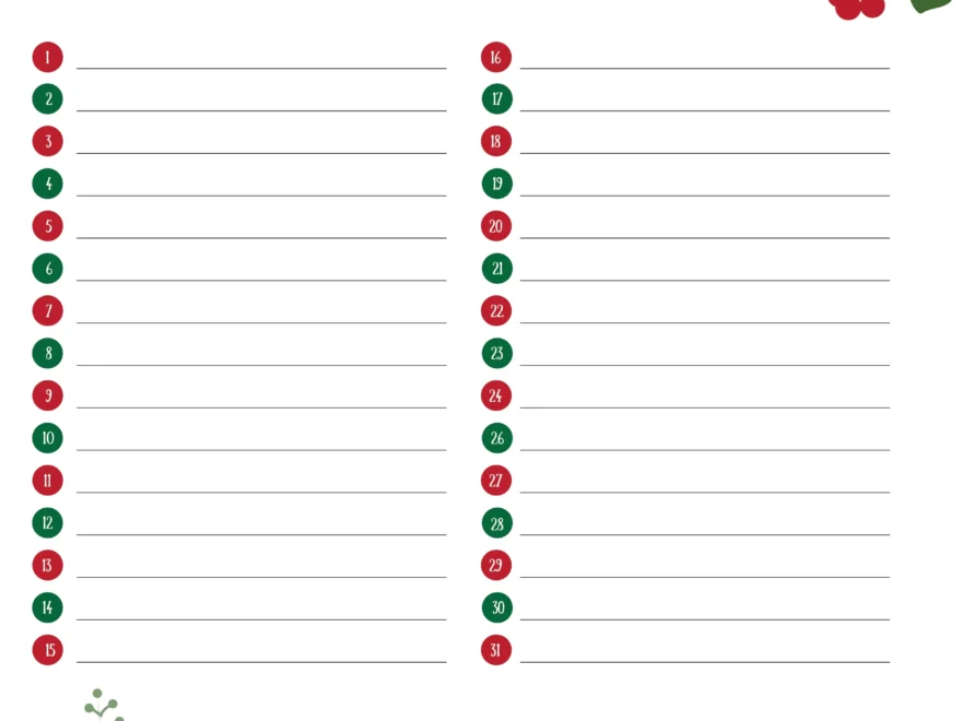 Christmas List Outline