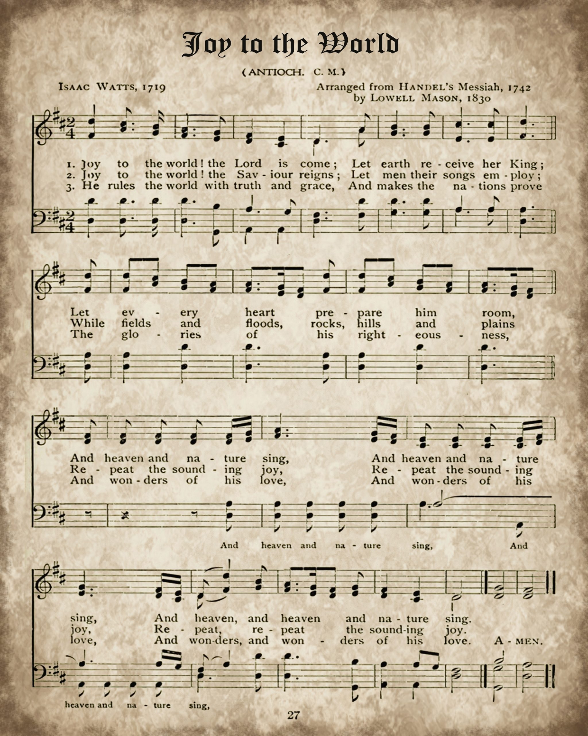 Christmas Music Printables Joy To The World More Knick Of Time