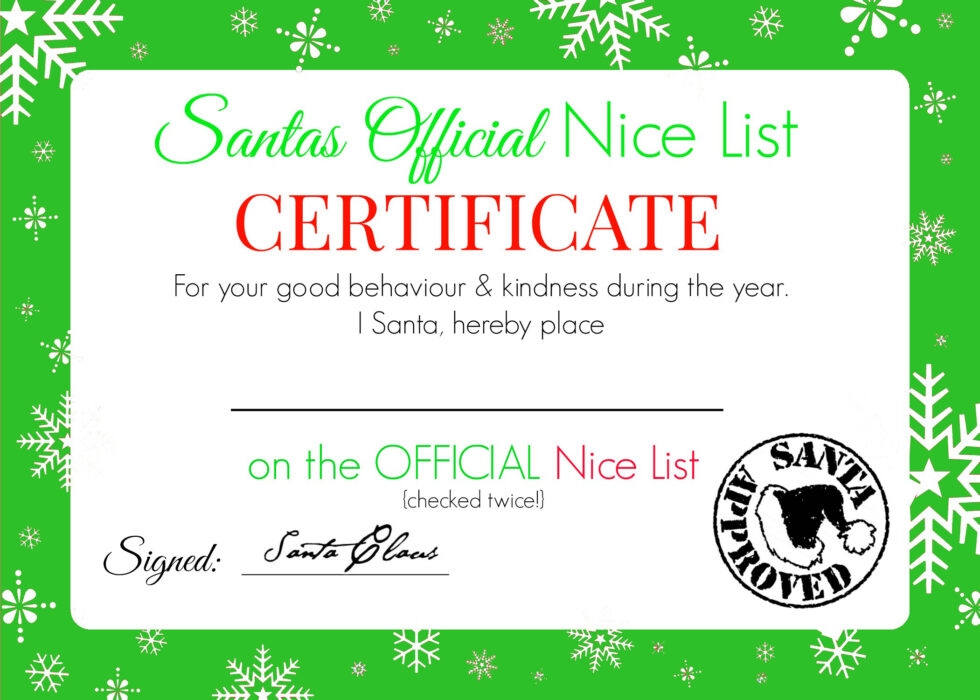 Santas Good List Printable Santas Good List Printable