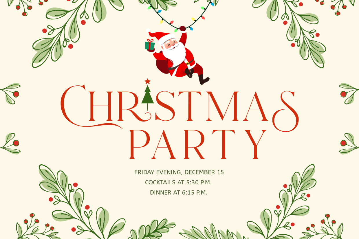 Christmas Party Announcement With Happy Santa Sign Template Christmas Party Announcement With Happy Santa Sign Template