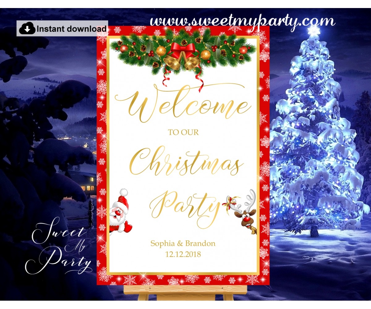Christmas Party Welcome Sign Printable Christmas Party Welcome Christmas Party Welcome Sign Printable Christmas Party Welcome