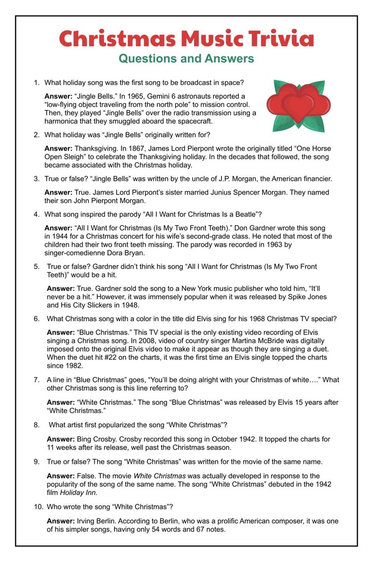 Free Printable Christmas Music Quiz Free Printable Christmas Music Quiz