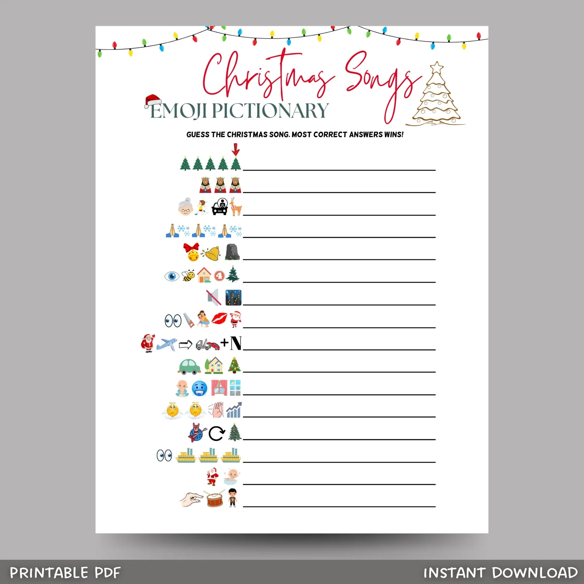 Printable Christmas Emoji Quiz Printable Christmas Emoji Quiz