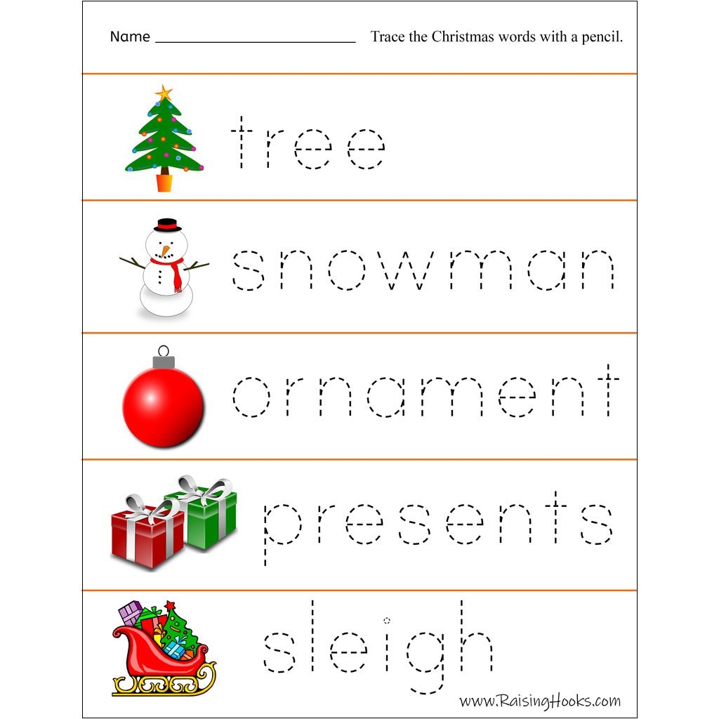 Printable Christmas Tracing Sheets