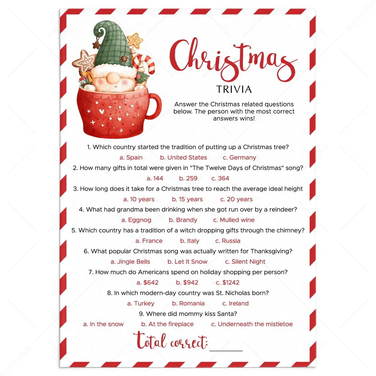 Christmas Trivia Questions And Answers Printable Christmas Trivia Questions And Answers Printable