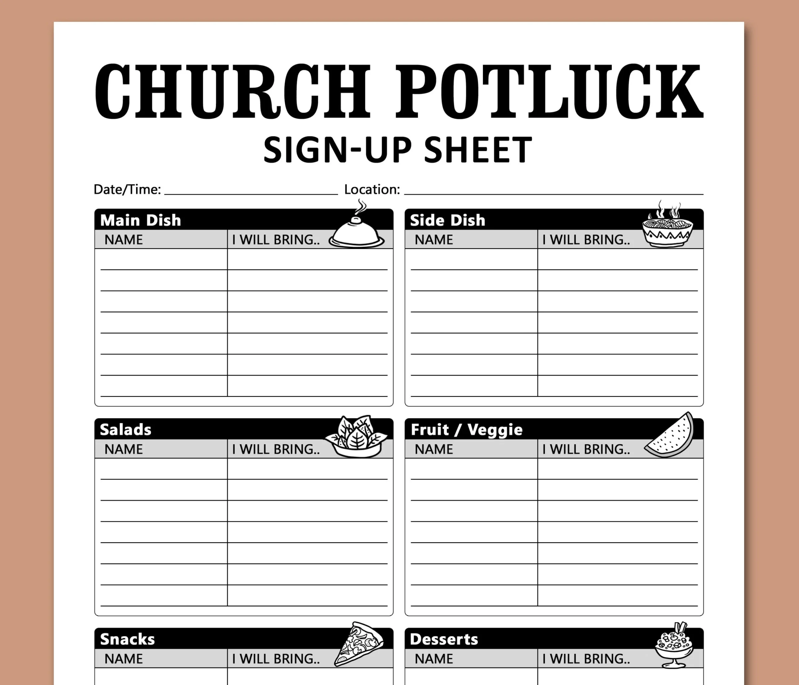 Church Potluck Sign Up Sheet Printable Form Faith Religious Community Breakfast Brunch Dinner Party Food Signup Instant Download Letter A4 Etsy Church Potluck Sign Up Sheet Printable Form Faith Religious Community Breakfast Brunch Dinner Party Food Signup Instant Download Letter A4 Etsy