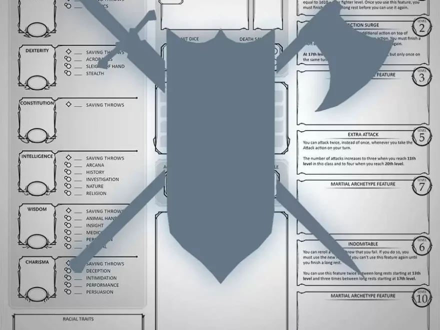 Class Character Sheets The Fighter Dungeon Masters Guild Dungeon Masters Guild
