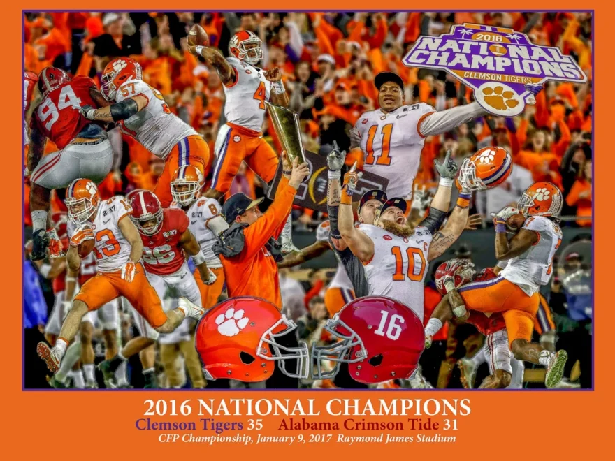 Clemson Tigers National Champions 2016 NCAA Football NC01 Art Print 11x14 48x36 Etsy