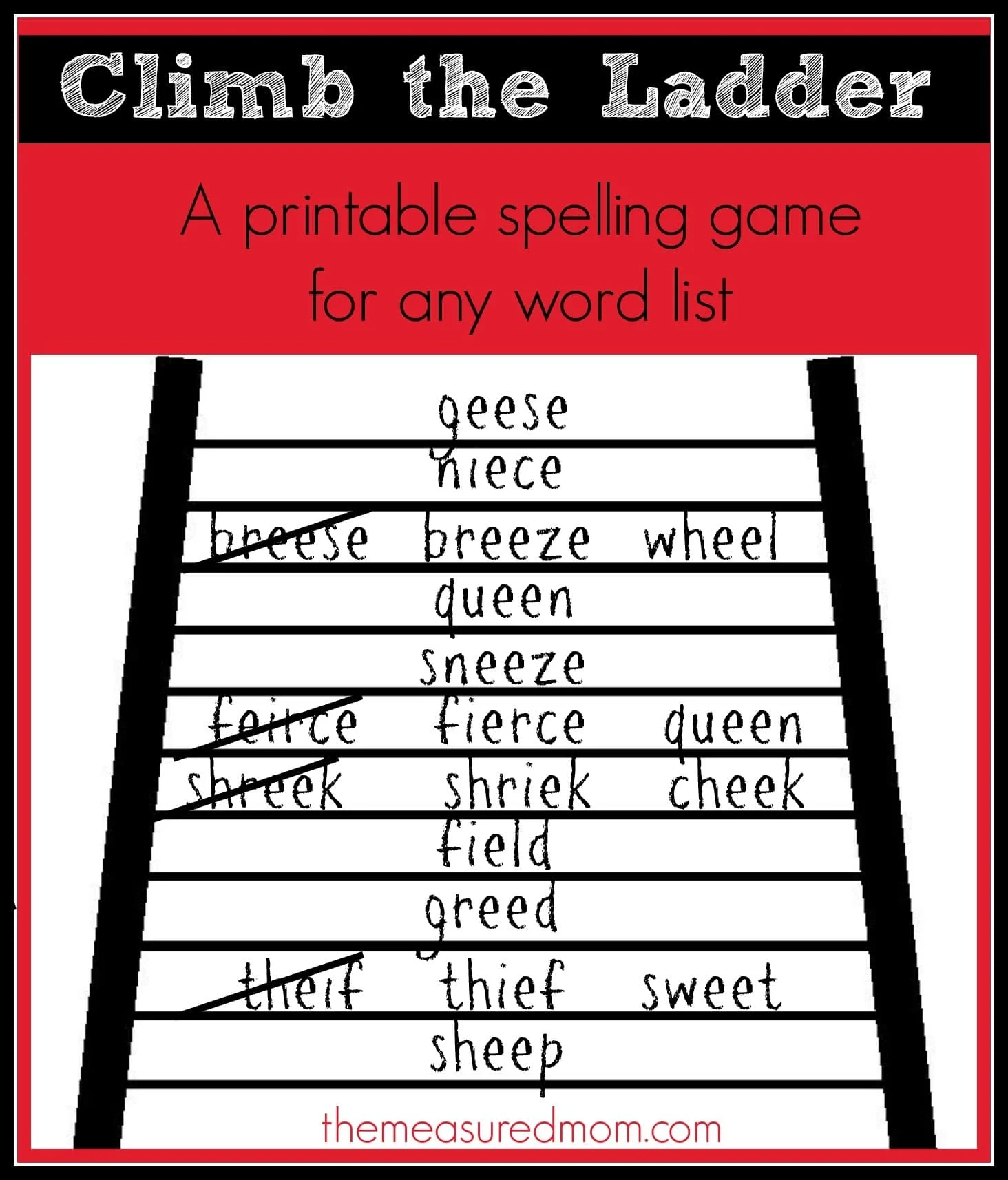 Free Printable Any List Spelling Games