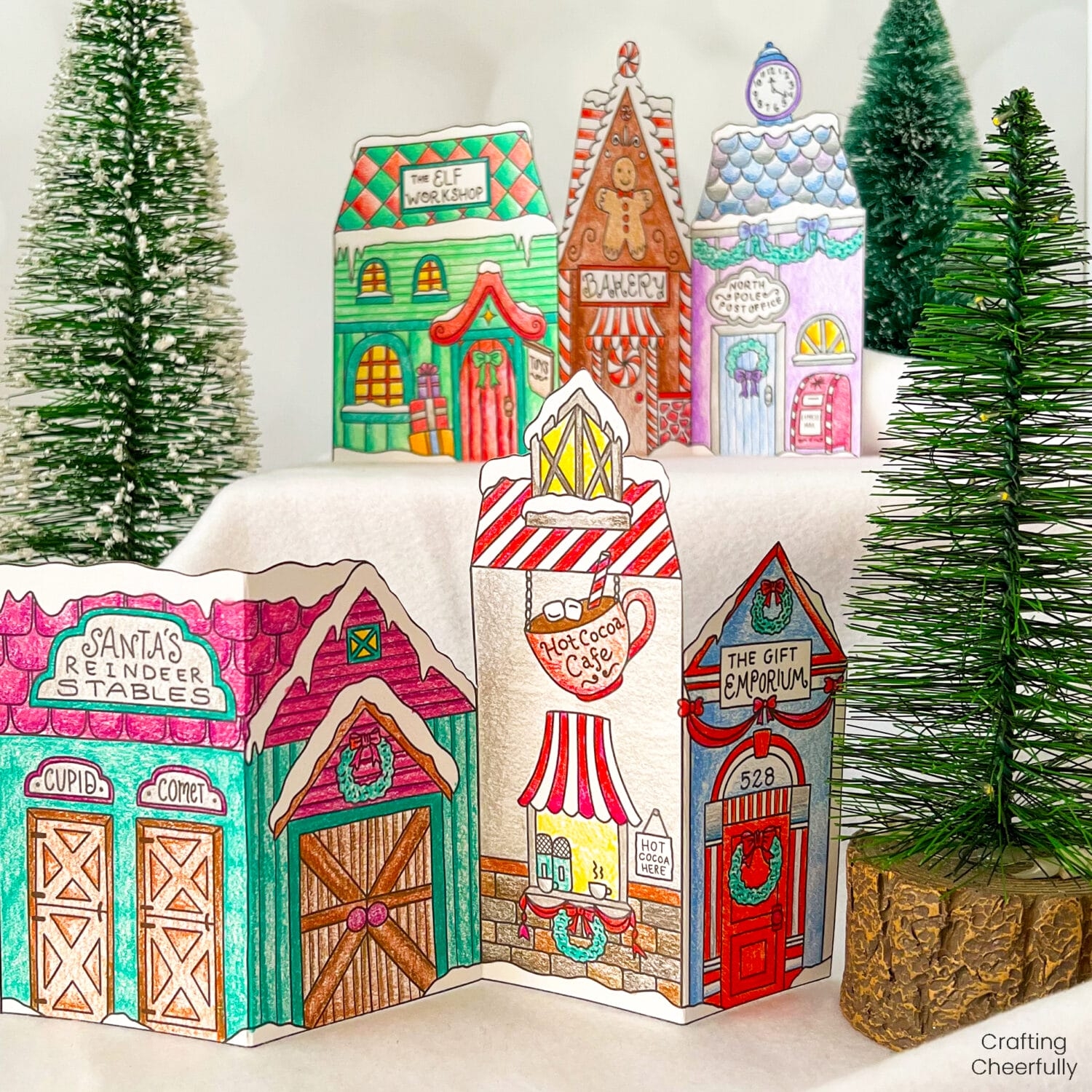 Color Your Own Christmas Village Free Printable Coloring Pages 