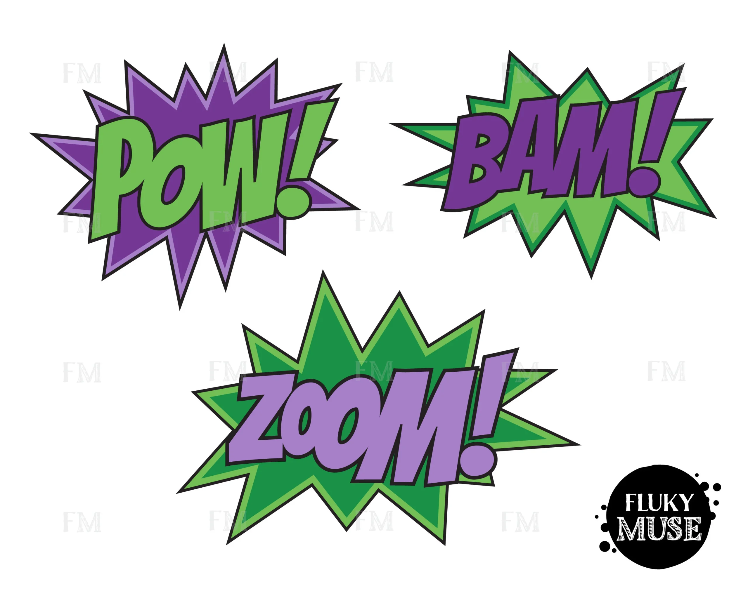 Comic Book Word Set SVG Pow Bam Zoom SVG Superhero Villain Clipart Comic Book Word Set SVG Pow Bam Zoom SVG Superhero Villain Clipart