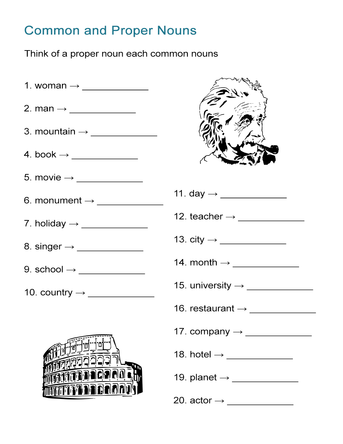 Types Of Nouns Quiz Printable