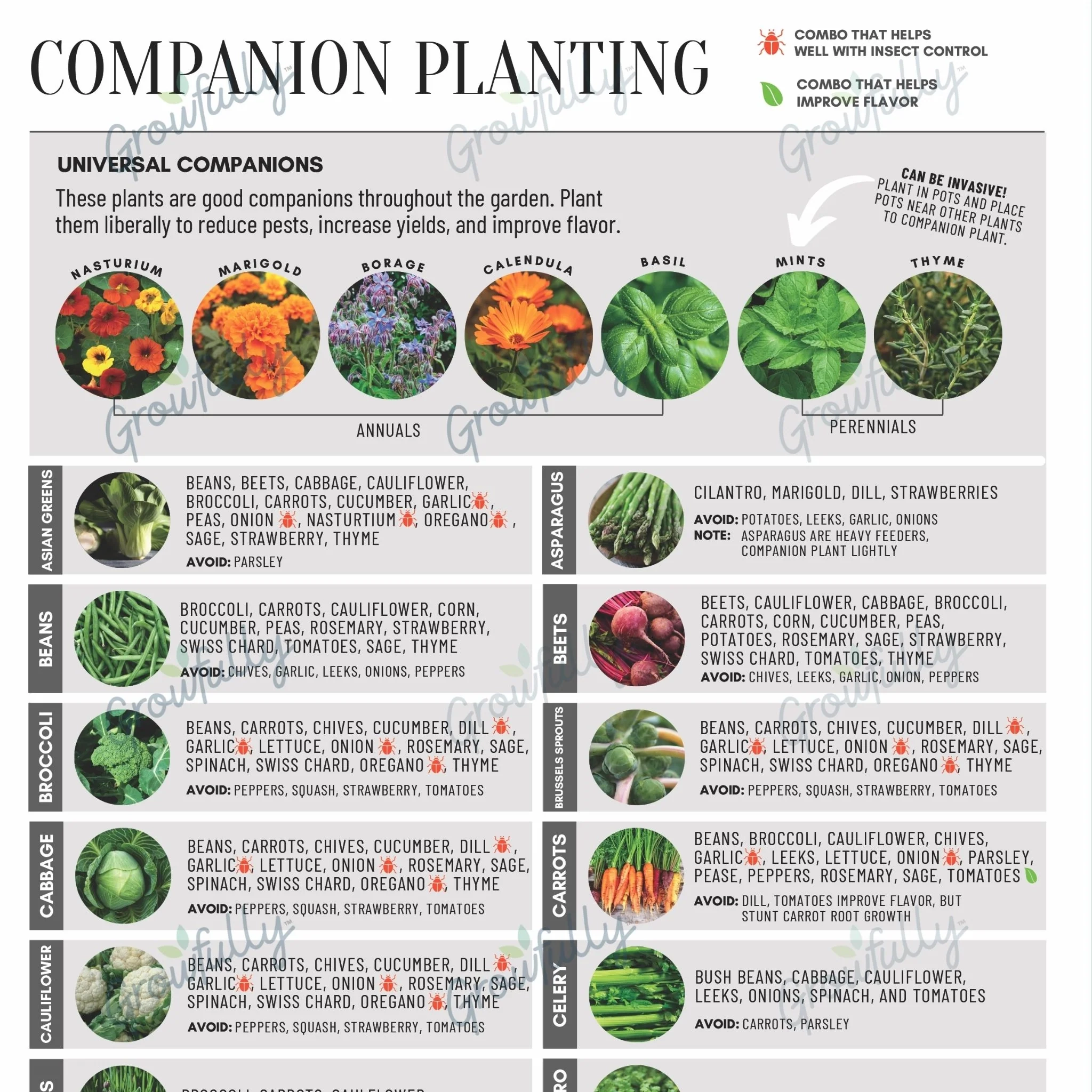 Companion Planting Chart Garden Journal Pages Growfully Companion Planting Chart Garden Journal Pages Growfully