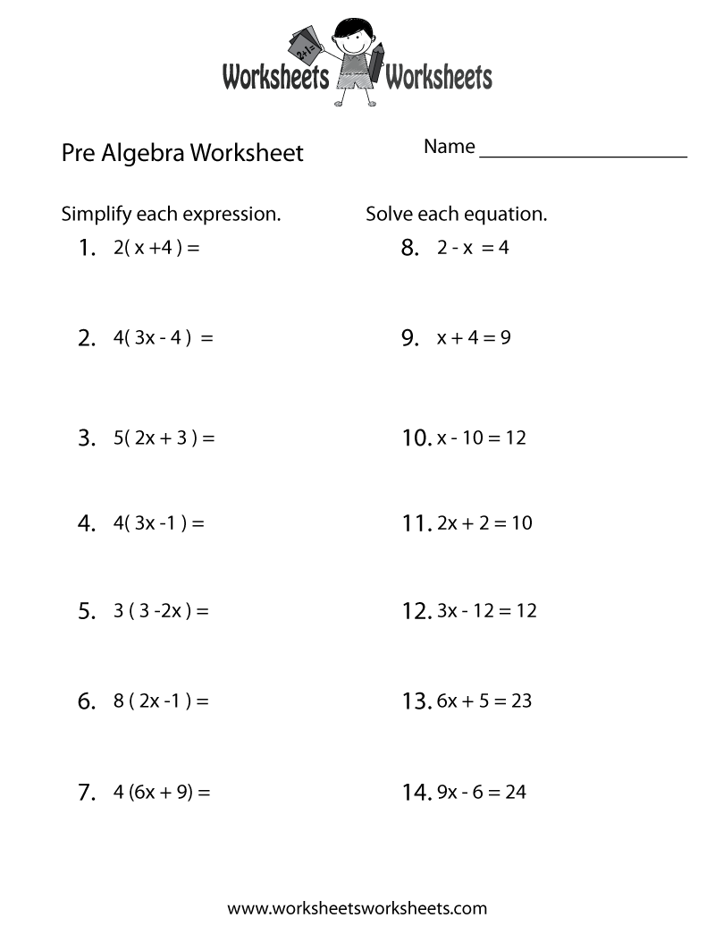 Comprehensive Algebra Review Worksheets Practice And Master 