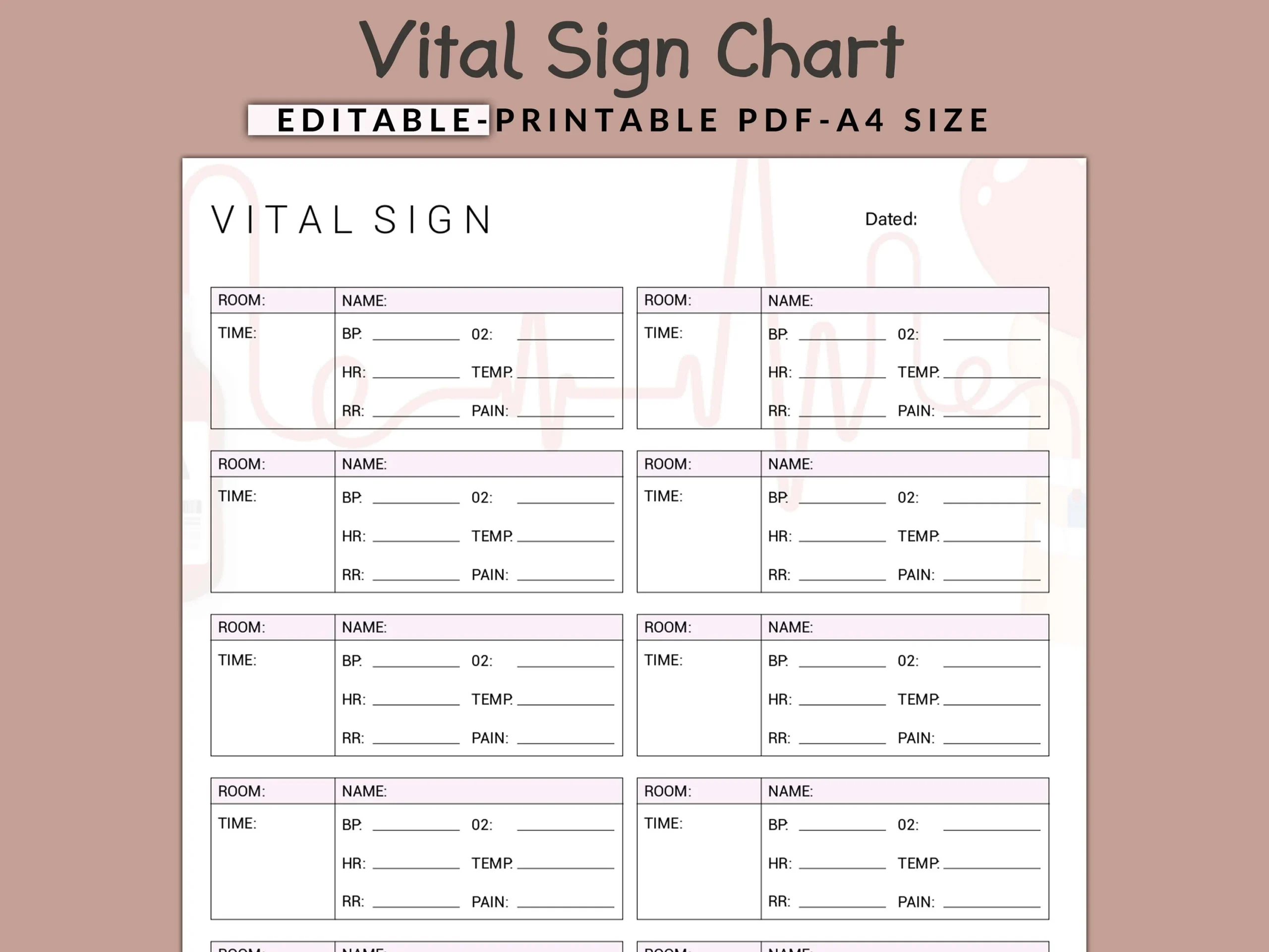 Comprehensive Vital Sign Chart Health Monitoring Log A4 PDF Etsy Comprehensive Vital Sign Chart Health Monitoring Log A4 PDF Etsy